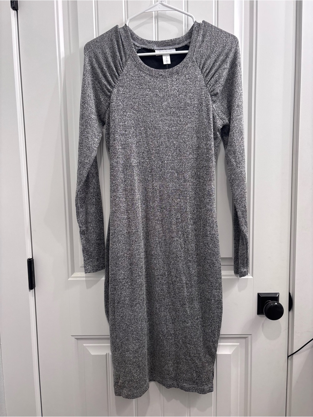 Motherhood Gray Long Sleeve Knit Maternity Dress